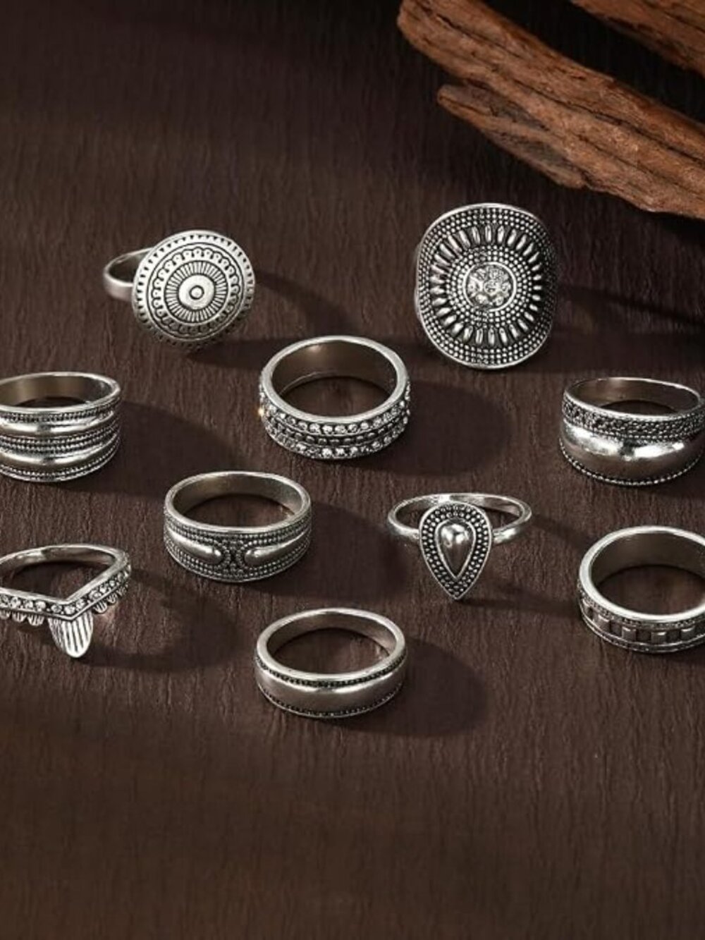 Stackable Rings for Women, 10-Pcs - Picture 2 of 7